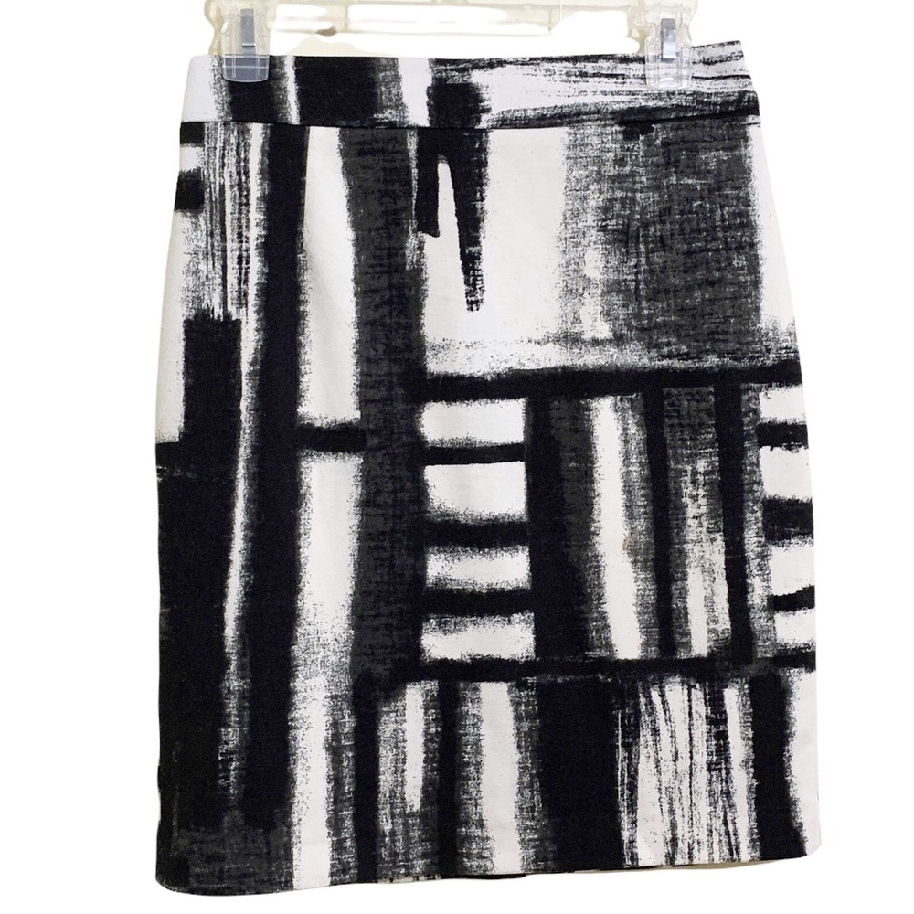 Calvin Klein Abstract Print Black Gray White Skirt Size 4P